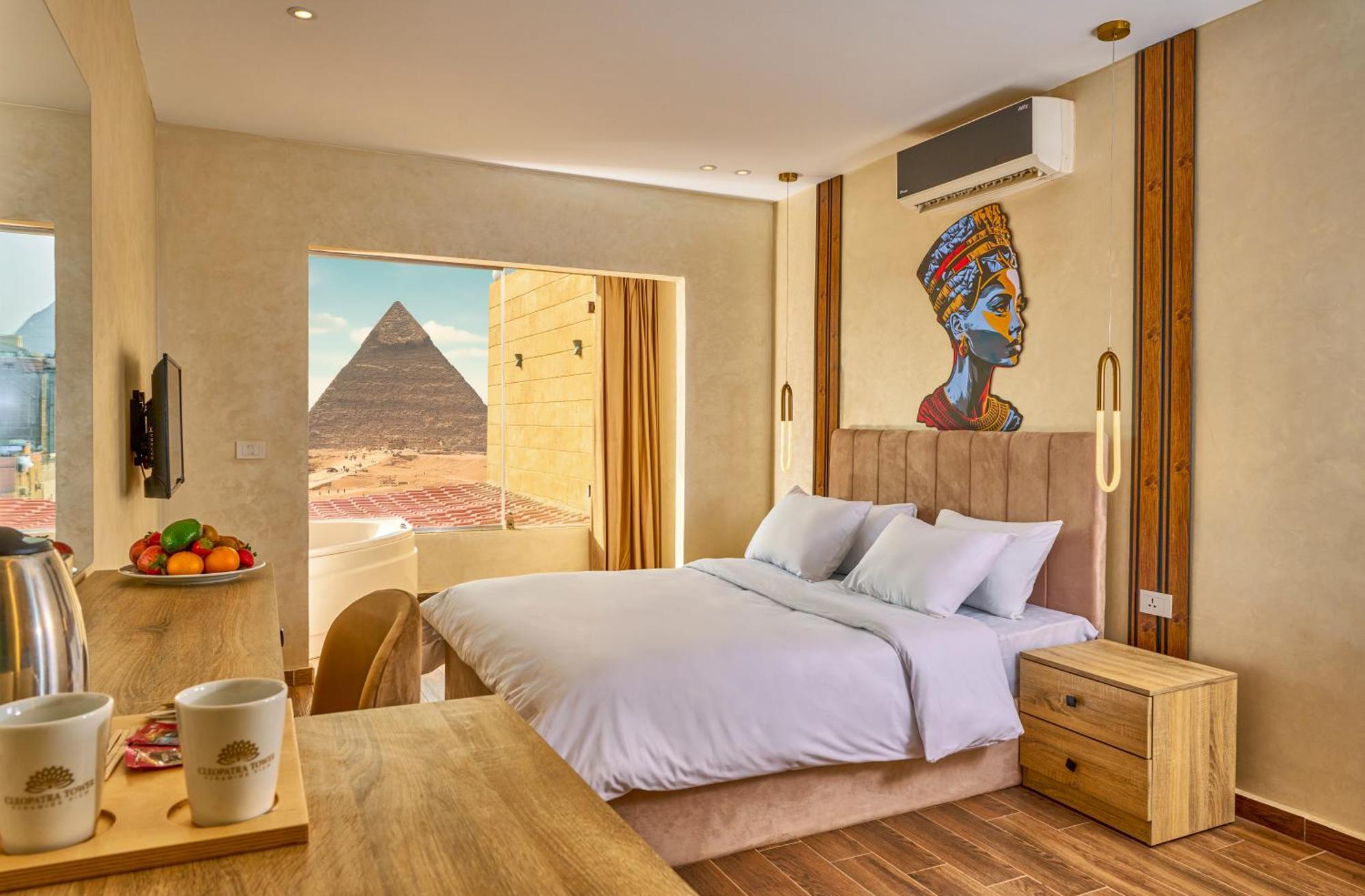 Cleopatra Tower Pyramid View Hotell Kafret el-Gabal Eksteriør bilde