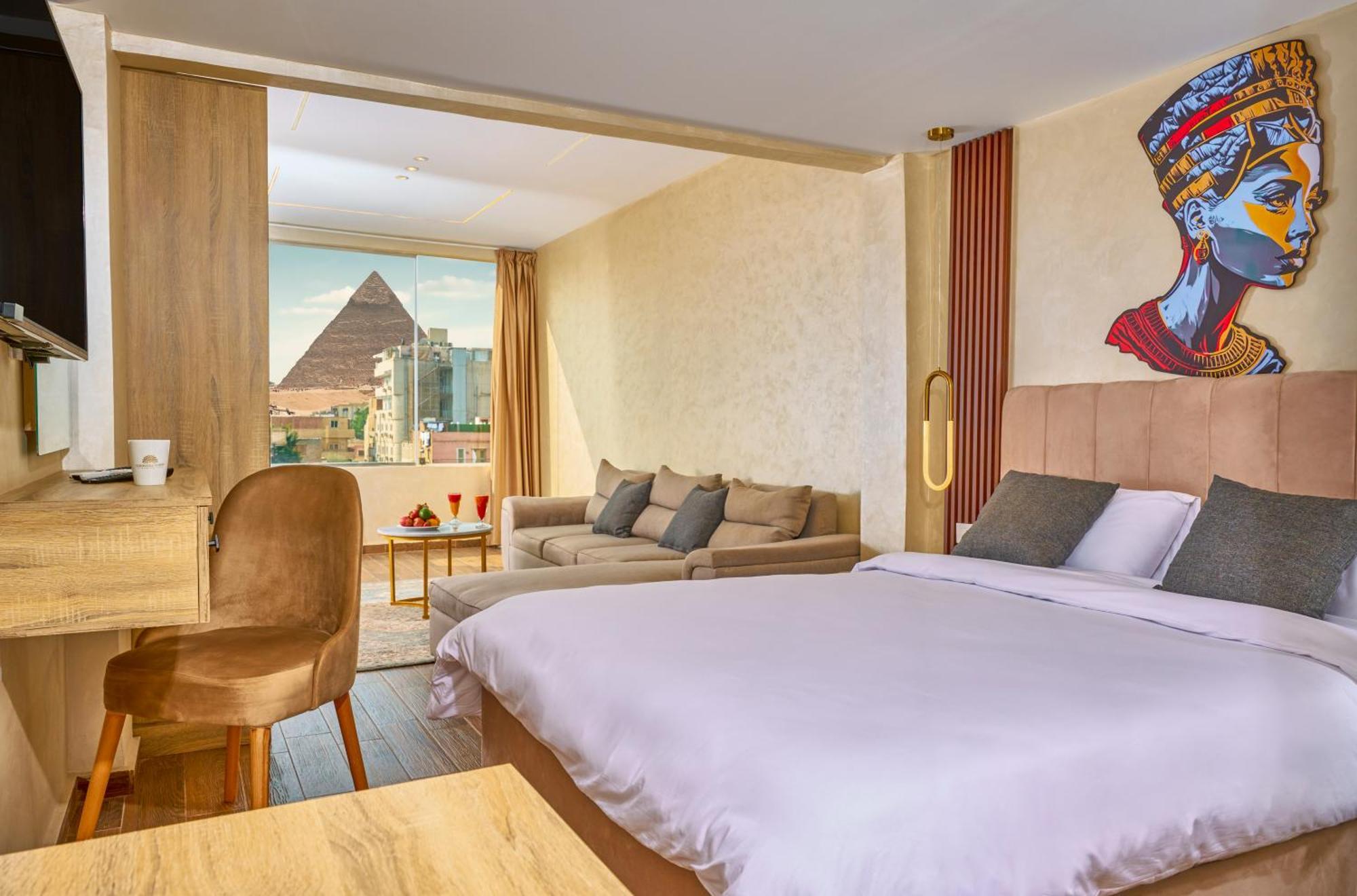 Cleopatra Tower Pyramid View Hotell Kafret el-Gabal Eksteriør bilde